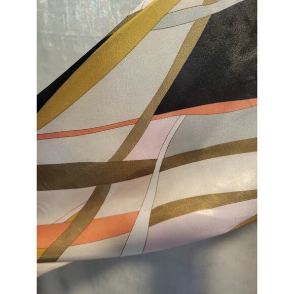 Lane Bryant 18/20 Abstract Colorful Silky Satin LS Wrap Blouse Office Siren Boss - Picture 4 of 8